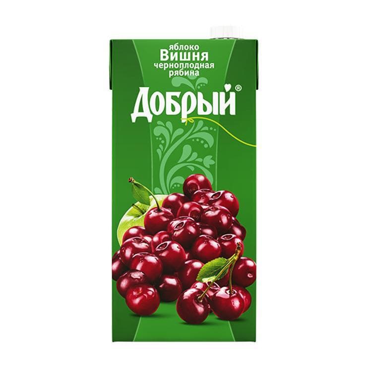 Нектар Добрый яблоко рябина вишня 2 л., тетра-пак