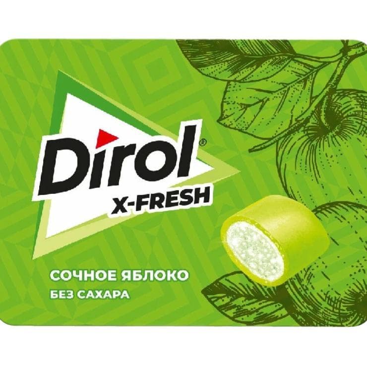 Резинка жевательная Dirol X-Fresh сочное яблоко 16 гр., картон