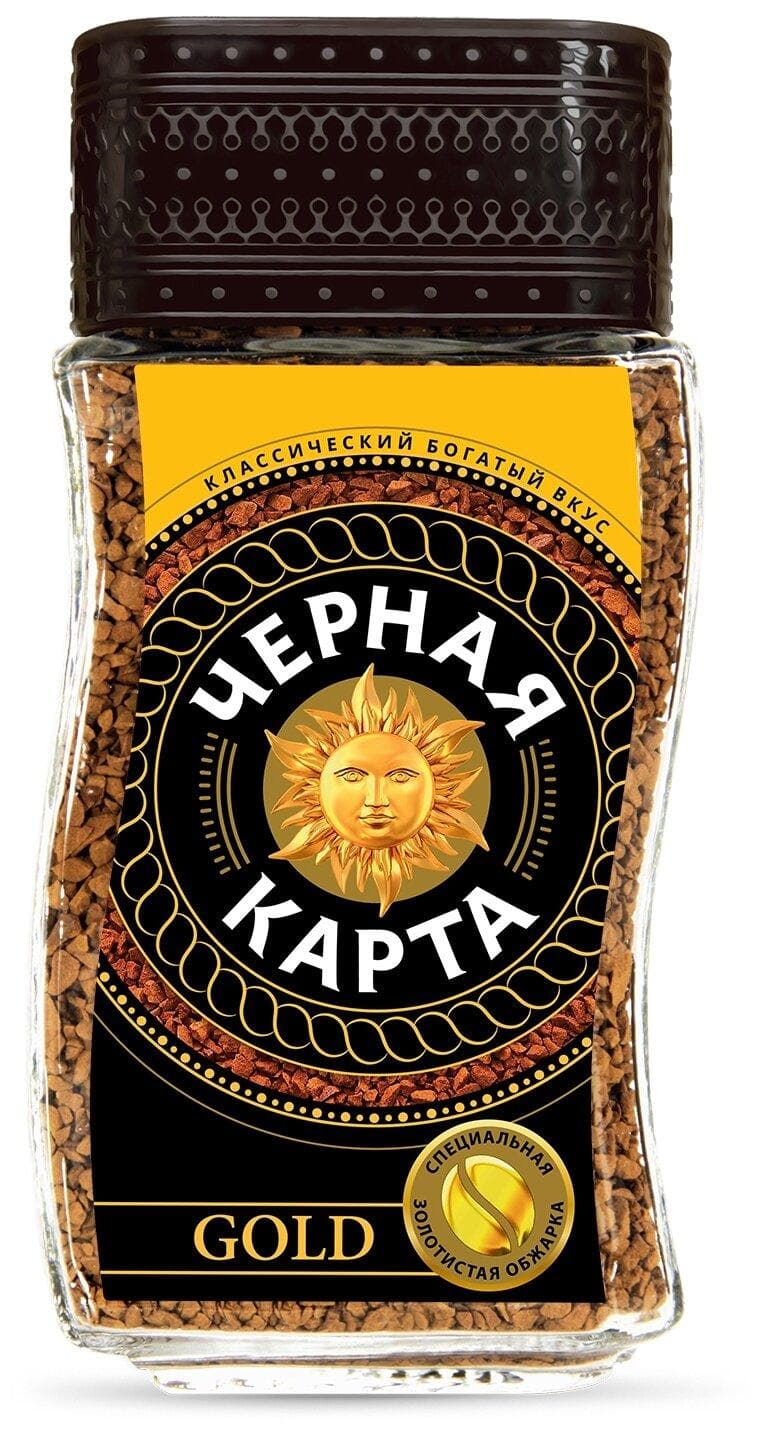 Кофе Черная Карта Gold растворимый 47.5 гр., стекло