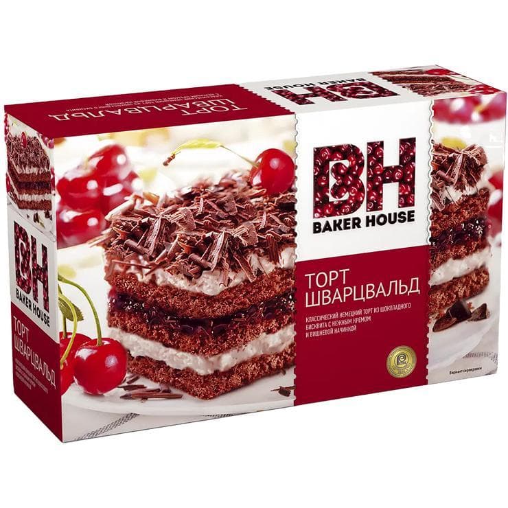 Торт Baker House Шварцвальд бисквитный 350 гр., картон