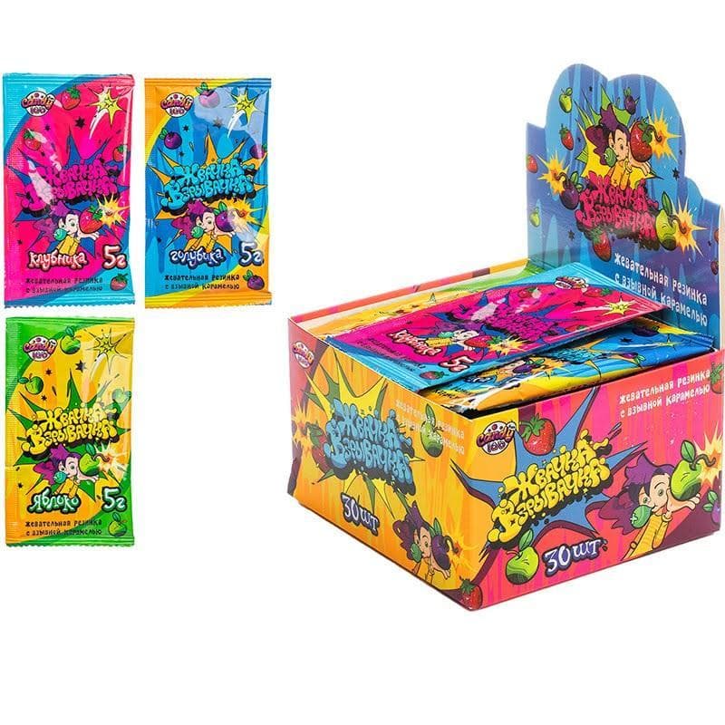 Жевательная резинка Fun Candy Lab с взрывной карам. Жвачка 5 гр., саше