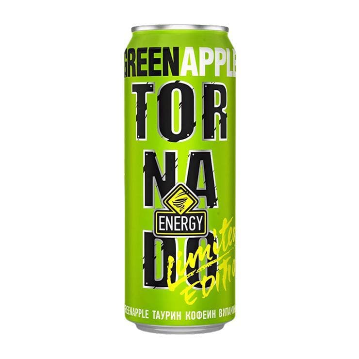 Напиток энергетический Tornado Energy яблоко 450 мл., ж/б