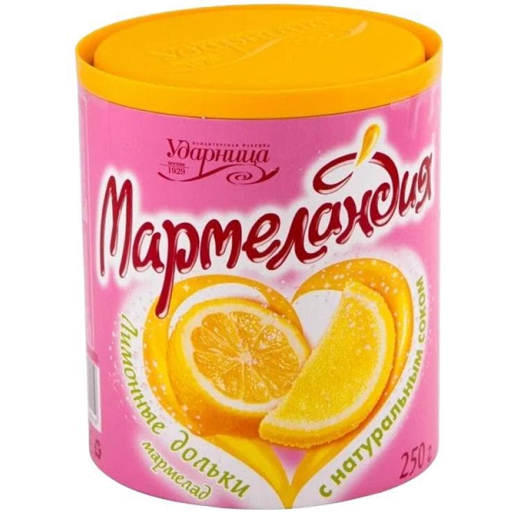 Мармелад Мармеландия Лимонные Дольки, Ударница, 250 гр., ПЭТ
