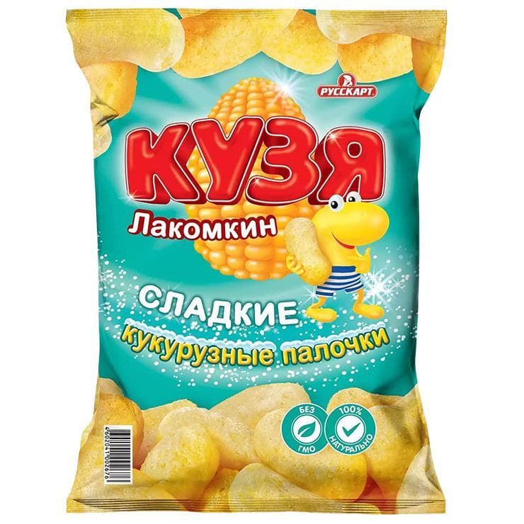 Кукурузные палочки Кузя Лакомкин сладкие 140 гр., флоу-пак