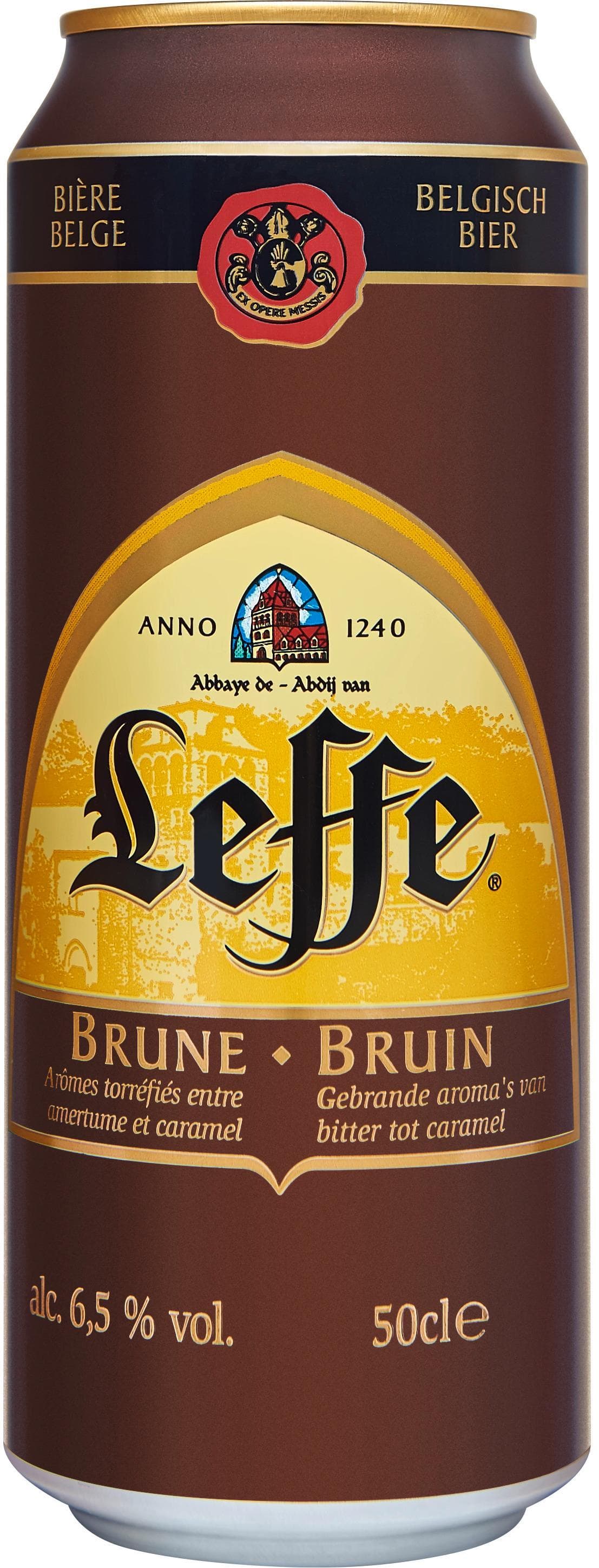 Пиво Leffe Brune темное пастеризованное фильтрованное ж/б 6.3%, 500мл