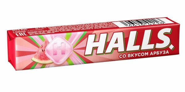 Карамель леденцовая Halls арбуз 25 гр., обертка