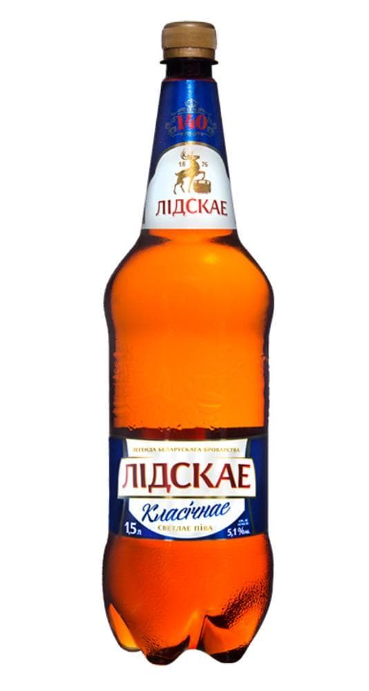 Пиво Лидское классическое светлое пастеризованное 5.1% 1.5 л., ПЭТ