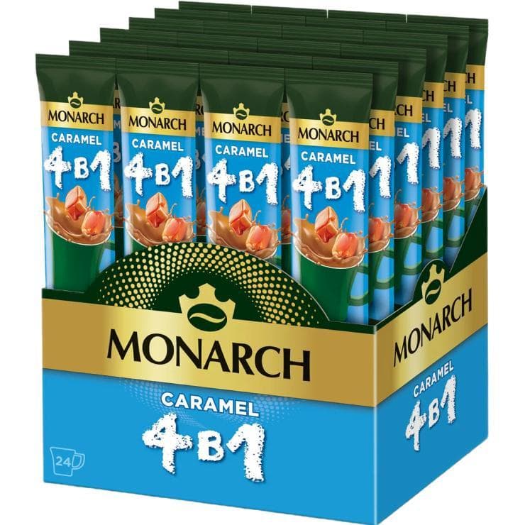 Кофе MONARCH растворимый 4 в 1 Карамель 24х13.5 гр., картон