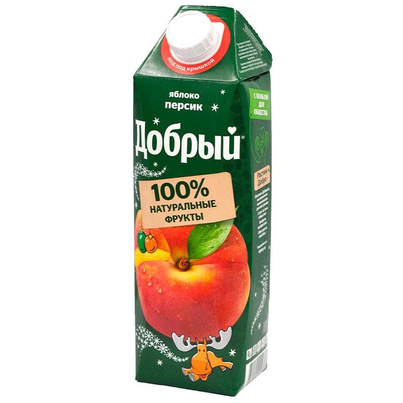 Нектар Добрый персик яблоко 1 л., тетра-пак