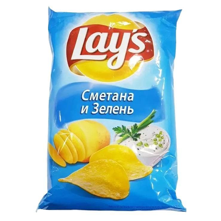 Чипсы картофельные Lay's сметана зелень 37 гр., флоу-пак