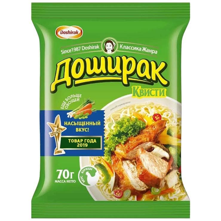 Лапша быстрого приготовления Доширак Квисти курица 70 гр., флоу-пак