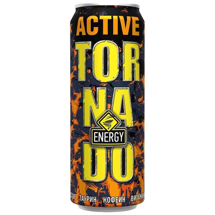 Напиток энергетический Tornado Energy Active 450 мл., ж/б