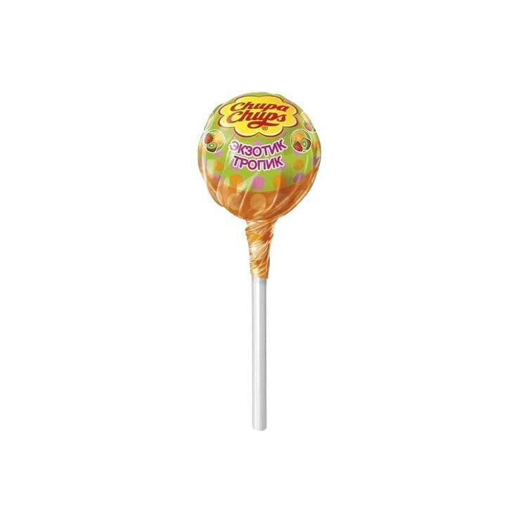 Карамель на палочке Chupa Chups экзотик тропик ассорти 12 гр., обертка