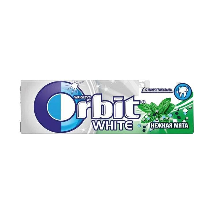 Жевательная резинка Orbit белоснежная нежная мята 13.6 гр., бумага