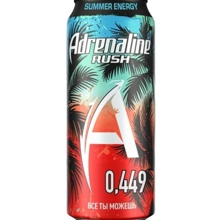 Напиток энергетический Adrenaline Rush гуанабана лайм 449 мл., ж/б