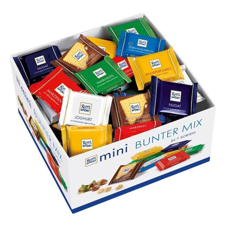Шоколад мини Ritter Sport Яркая коллекция 7 вкусов 84х16.7 гр., картон