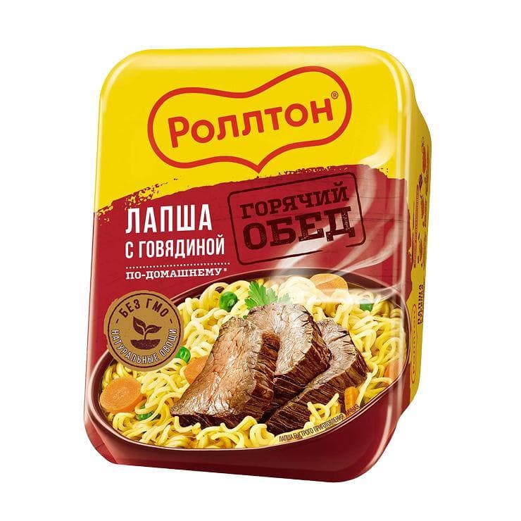 Лапша Роллтон по-домашнему говядина 90 гр., лоток