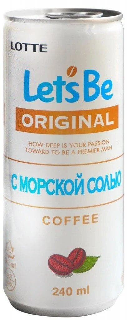 Напиток кофейный Lotte Lets Be с морской солью 240 мл., ж/б
