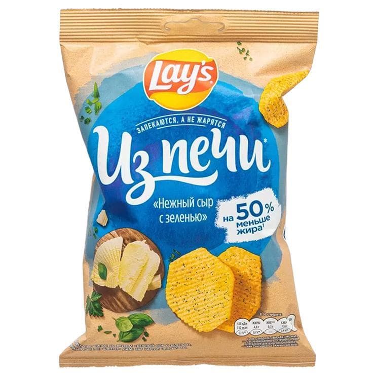 Чипсы Lay's Из печи нежный сыр с зеленью 85 гр., флоу-пак