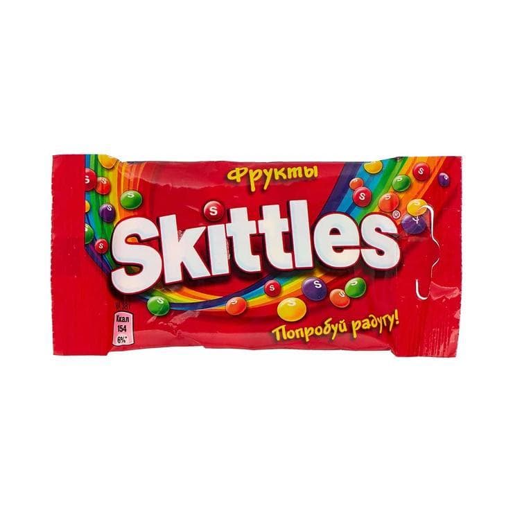 Конфеты жевательные Skittles фрукты в сахарной 38 гр., флоу-пак